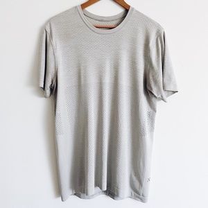 Metal Vent Breathe Short Sleeve Shirt Silver M